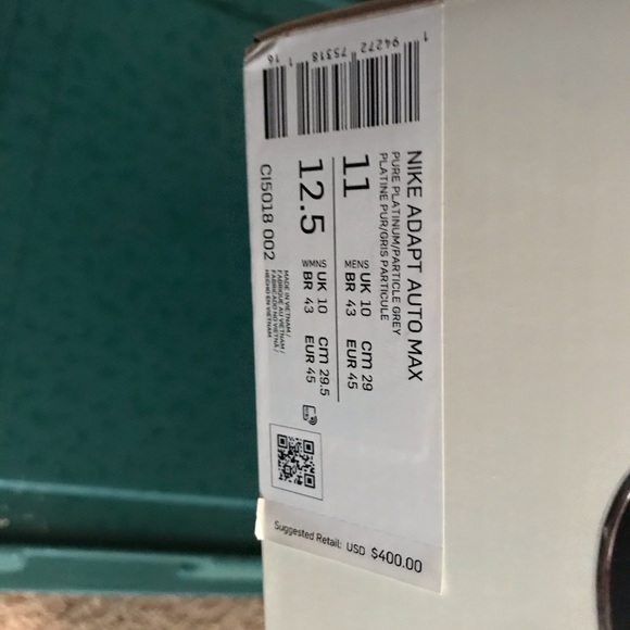 New Nike Adapt Auto Max Pure Platinum - Picture 4 of 4